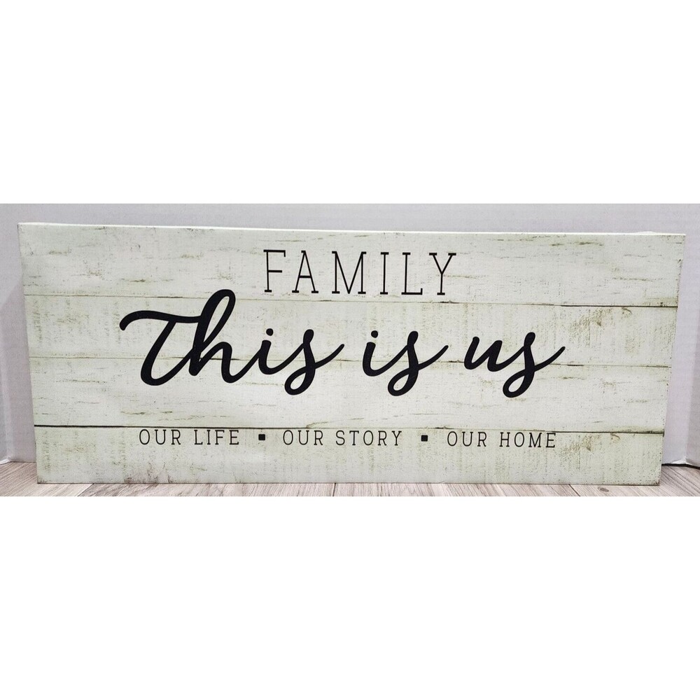Family this is up OUR LIFE OUR STORY OUR HOME Canvas 20" x 8"